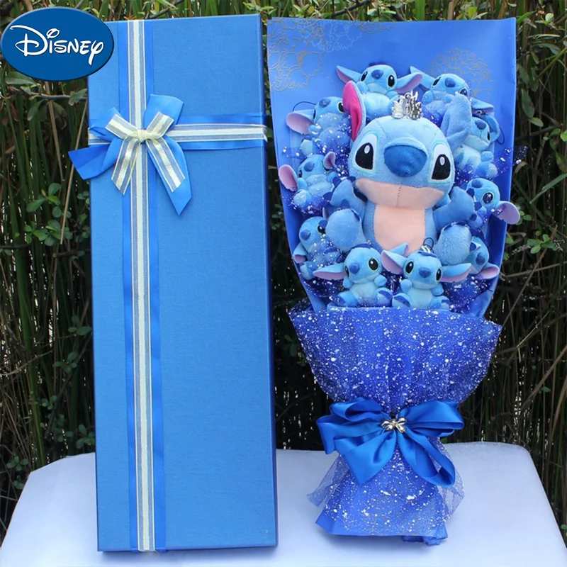 

Disney Stitch Bouquet Cartoon Kawaii Plush Doll Romantic Bouquet Gift Box Home Decoration Valentine's Day Gift Graduation Gift