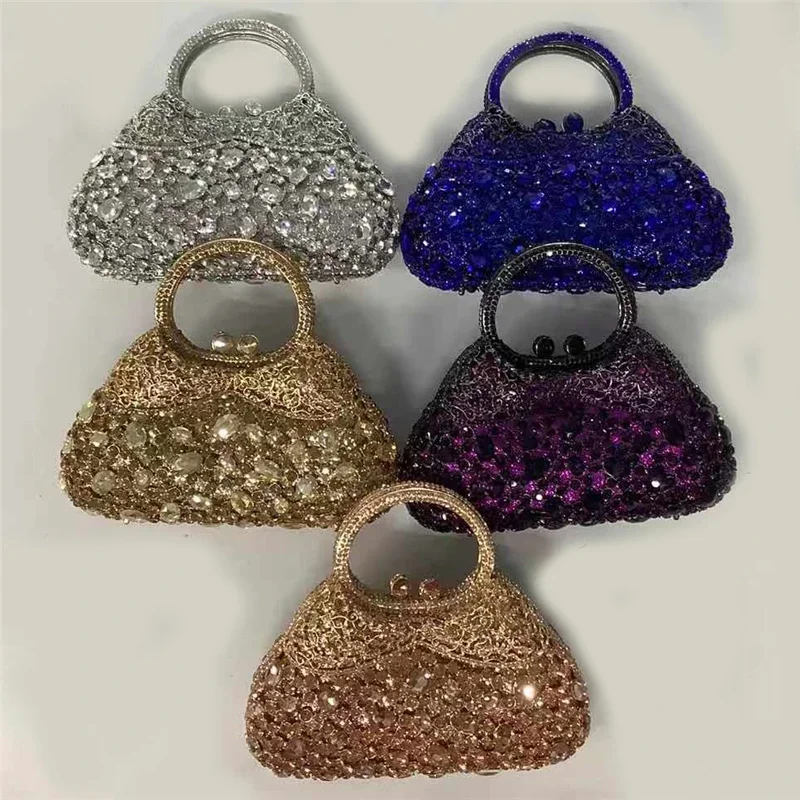 

Fashion Bridal Wedding Party Purse Women Evening Party Good Quality Handbag Diamonds Luxury Clutches Elegant Crystal Purses