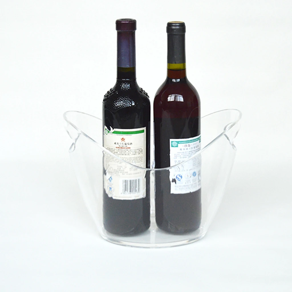 4L/8L Clear Plastic Ice Bucket Wine Cooler or Champagne Bottles Ice Cooler Bar Decor Champagne Bottles Drinks Cooling