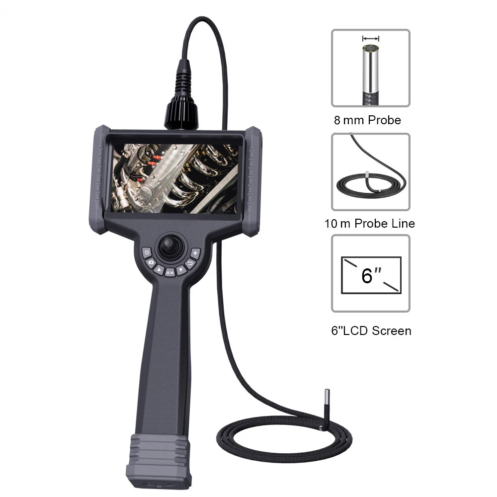 VSNDT WS-P8010 8mm lens industrial video endoscope,1080P HD industrial endoscope camera, 10m detection line  borescope