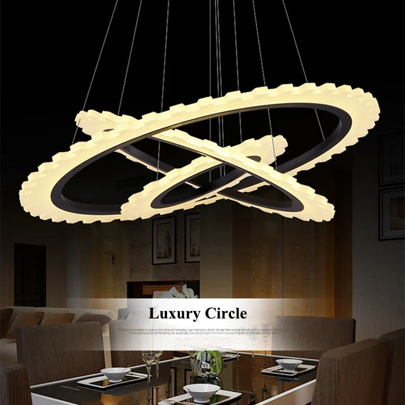 

Nordic Gear Acrylic Ring LED Pendant Chandelier Lighting Lustre Aluminum Kitchen Dining Room Chandeliers Lamp Hanging Lights