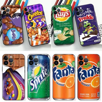 초콜릿 포테이토 칩 콜라 비스킷 휴대폰 케이스, 애플 아이폰 15, 14, 13, 12, 11 프로 맥스, 미니 8, 7 플러스, X, XR, XS, SE, 블랙 소프트 커버 