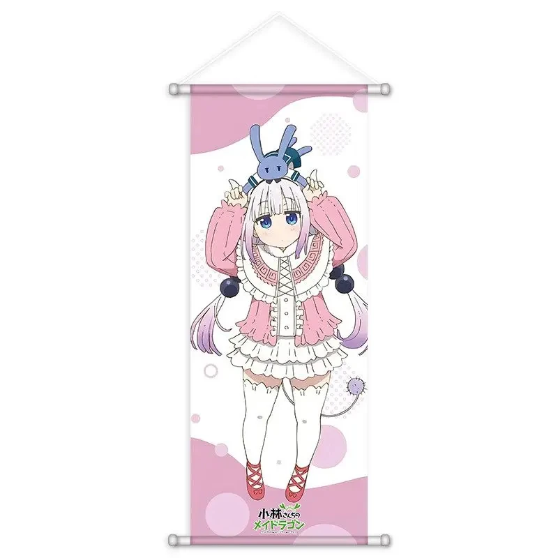 VIKAMA Cute Dragon Horn Maid Girl Wall Scroll, 6 Designs, Wall Decor for Bedroom Living Room Dorm