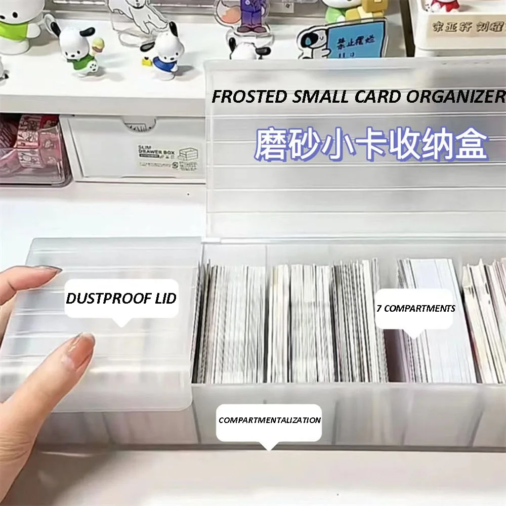 Card Organizer Plastic Flip Lid Multi Compartment Storing Cards Box for Game Cards