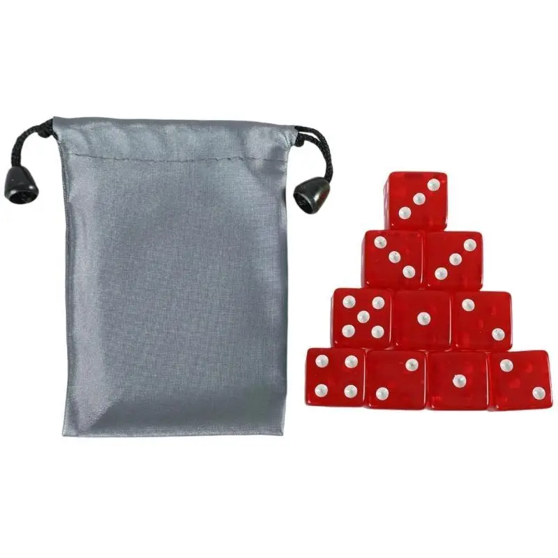 

652F Square Corner 19mm D6 Dices Cubes Number Dots Acrylic 6 Sided Educational Dices