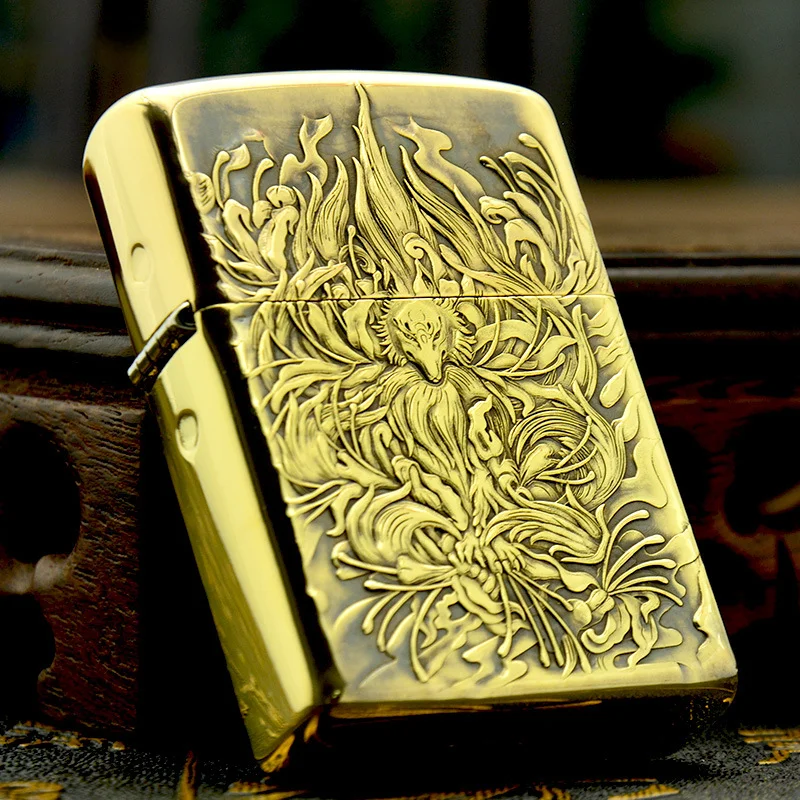 

Аксессуары для сигарет ZORRO из латуни и фиолетовой меди с 3D-рельефом в виде девятихвостой лисы, персонализированные, отличный подарок для мужчин.