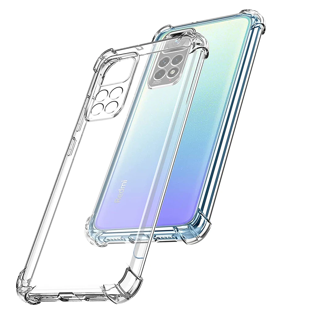 Shockproof Silicone Soft Case For Xiaomi Redmi Note 11 11S 11T 10 10S 10T 9 8 Pro 10A 10C 9A 9C 9T Clear Ultra Thin Back Cover