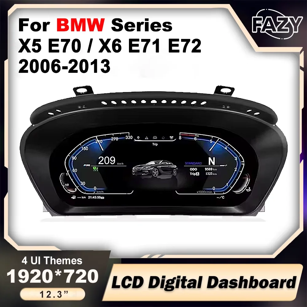 

12,3-дюймовая цифровая приборная панель для BMW X5 E70 X6 E71 E72 2006-2013, спидометр, цифровая приборная панель, кабина Voor