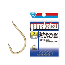 Gamakatsu Gold Sea Tanago Fishing Hooks 3-8# 10pcs/pack High Carbon Steel Barbed Fishhooks
