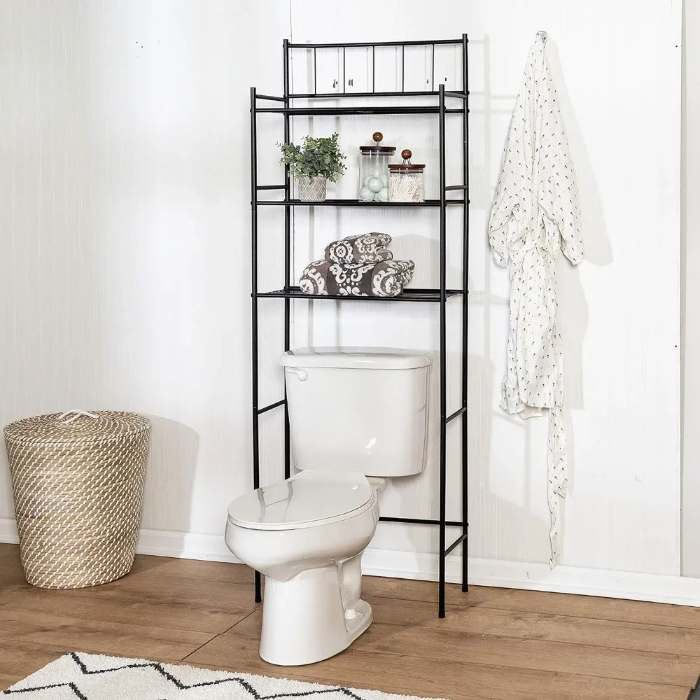 Honey-Can-Do 3 niveau Over-The-Toilet Space Saver Shelimated Unit, Noir BTH-09022 Noir