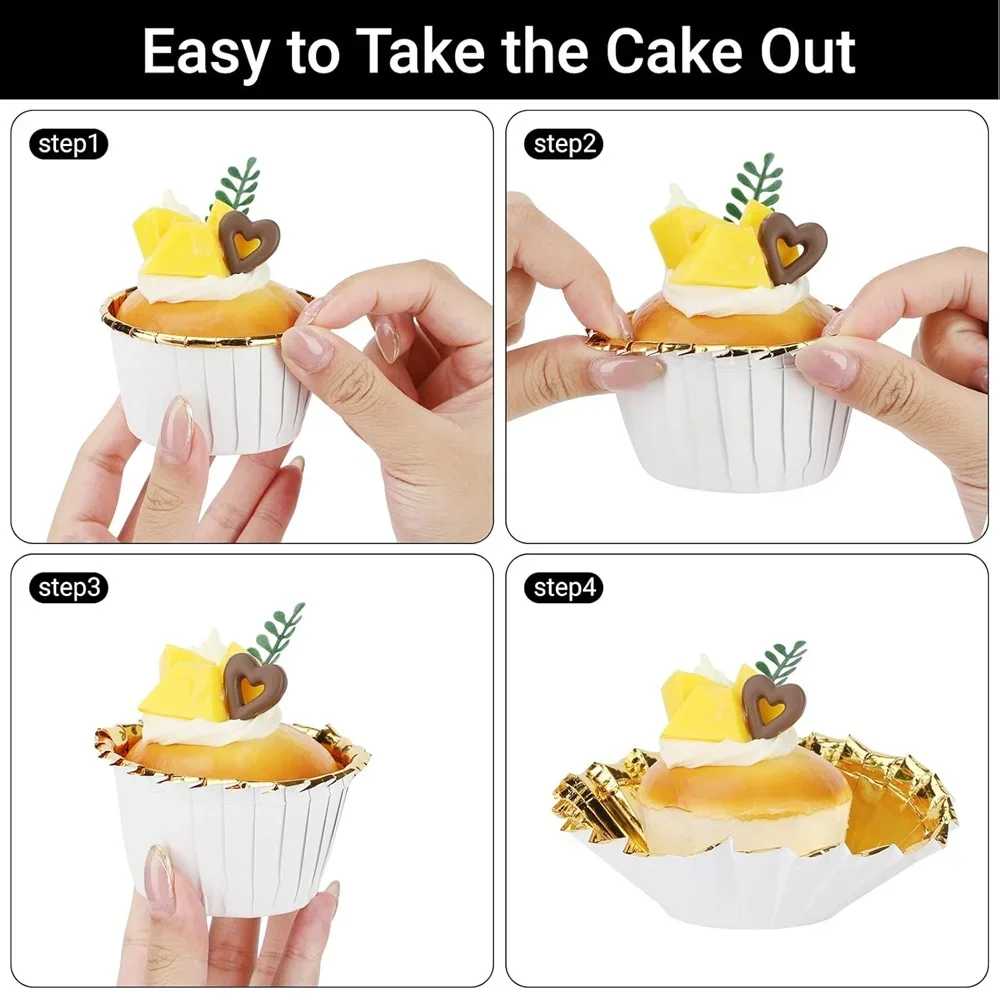 50 قطعة كأس الكعك ورقة مغلفة كب كيك أكواب الخبز حالات الكعك صناديق كعكة كوب DIY بها بنفسك كعكة أدوات الحفلات لوازم المطبخ الخبز #3
