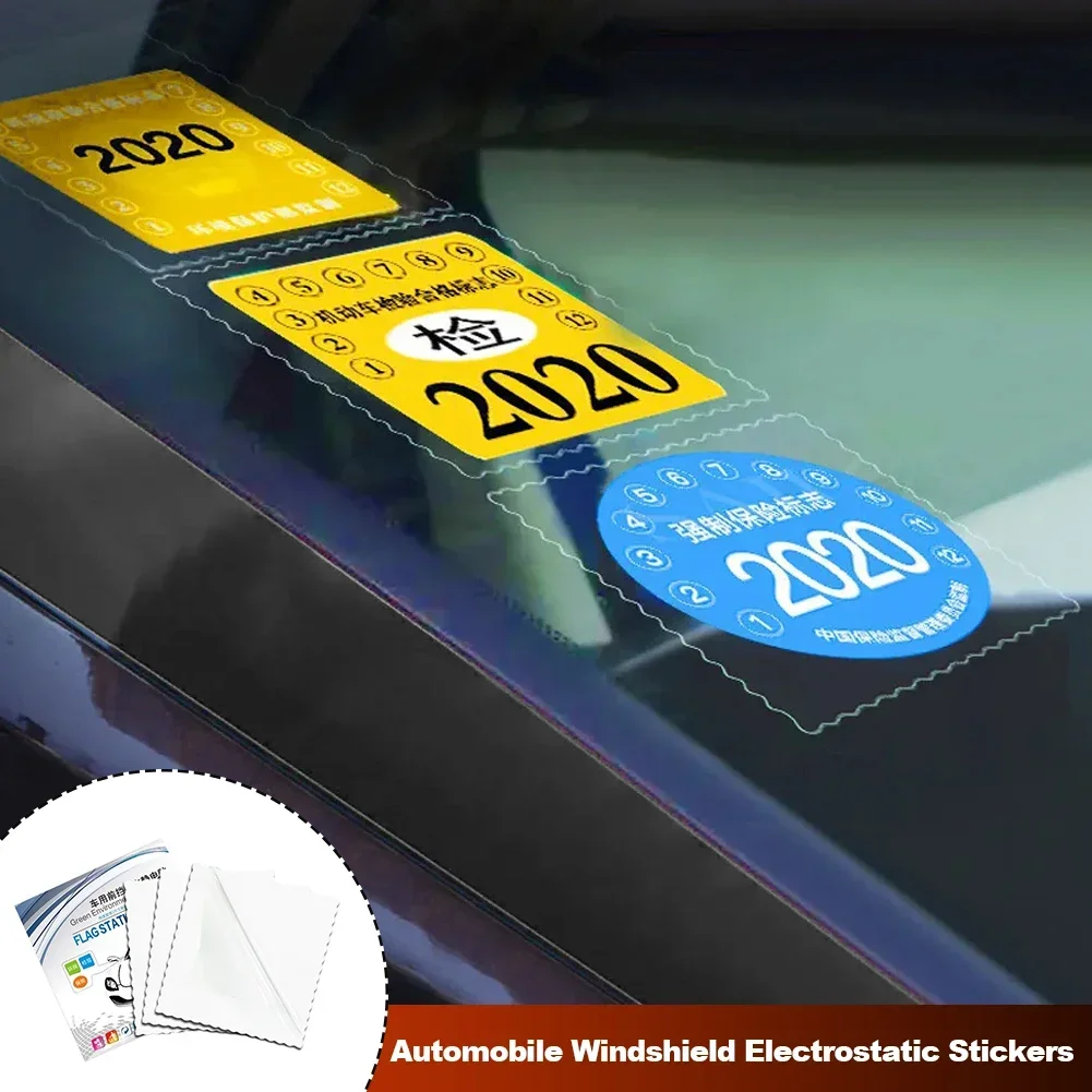 3x Car Tax Disc Holders Auto Insurance Stickers Tear-free Bag Annual Inspection Bag Exterior Accessories Windshield ESD Sticker