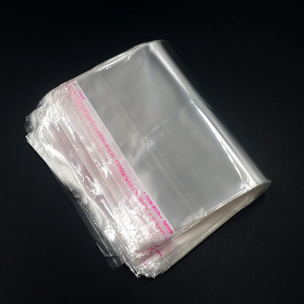 100Pcs 5Wires Clear Self Adhesive Bag Resealable Waterproof Gift Food Candy Pacakging OPP Plastic Bag Cellophane Storage