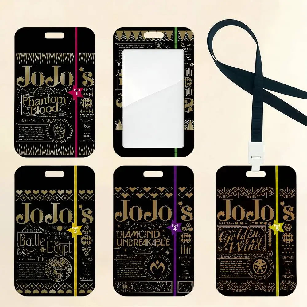 Anime J-JoJoSE B-BizarreS A-AdventureS Kartenhalter Kartenetui Bus U-Bahn Arbeitsausweis Studenten-Lanyard Halsbänder Ausweishalter