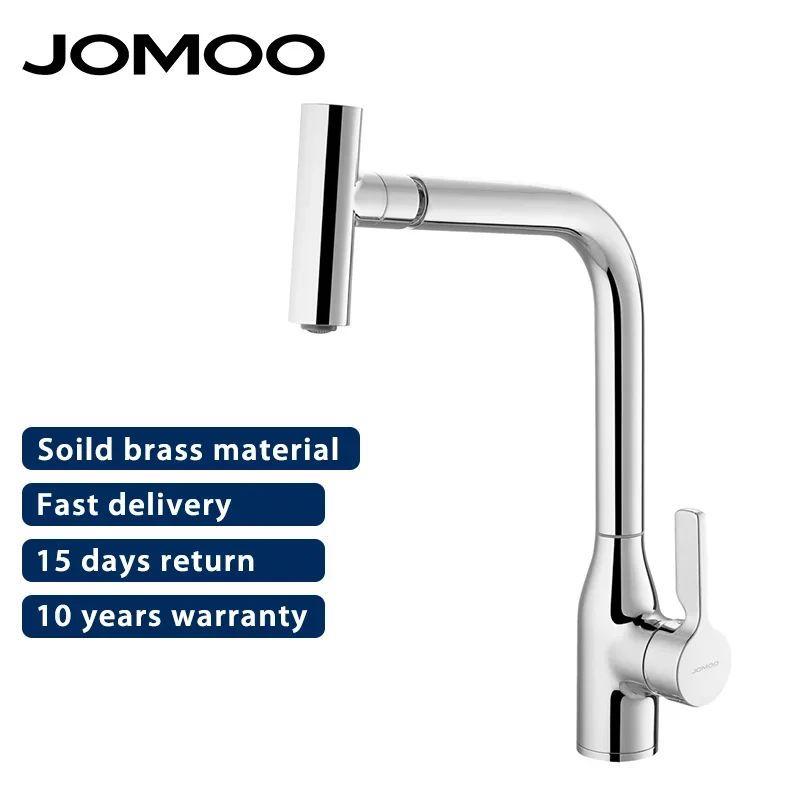 JOMOO Decked Mounted Kitchen Faucet Soild Brass 720 Degree Swivel Kitchen Faucet Tap Cold and Hot Water Bar Sink Faucet