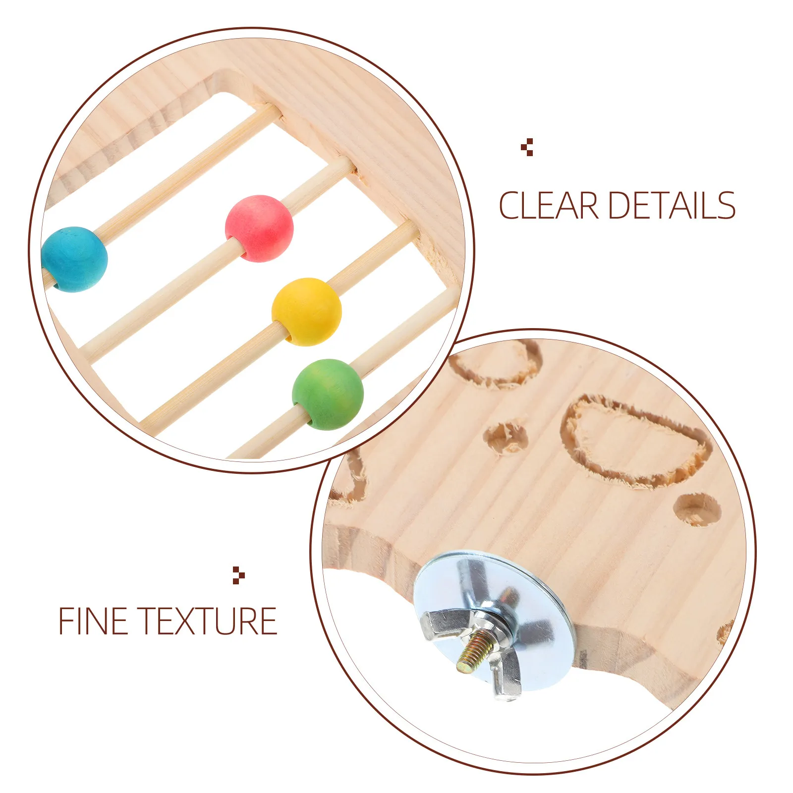 Wooden Parrot Perch Stand with Bear Design for Budgie, Cockatiel – Smooth Surface Bird Cage Climbing & Resting Platform