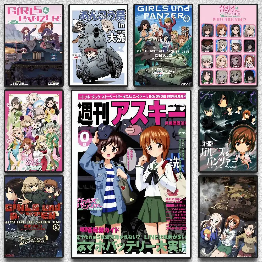 Girls und P-Panzer More Love-Love O-Operation! Poster Wall Art Poster Sticker for Living Room Bar Bedroom Home Decoration