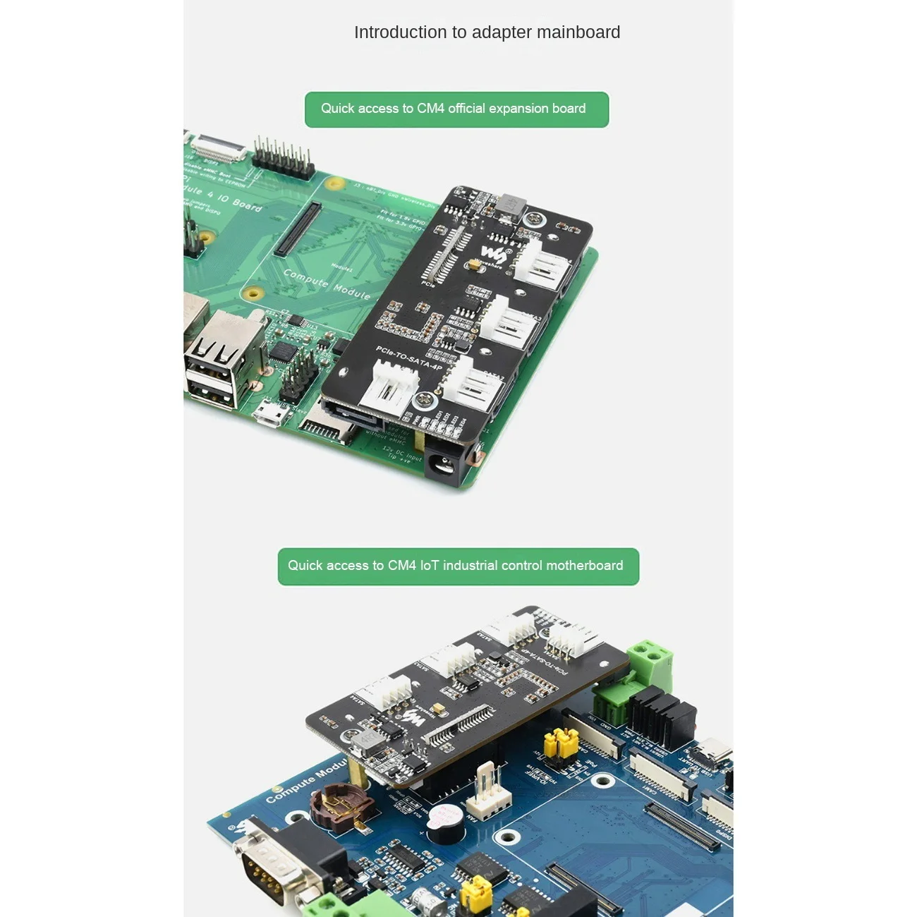 Imagem -03 - Waveshare-cartão de Expansão de Interface Sata de Alta Velocidade Suporta Cm4 com Cabo Sata Pci-e para Four-way Sata 3.0 6gbps