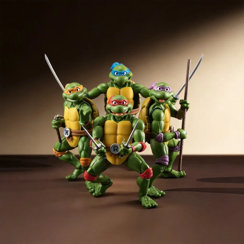 6 Anime SHF TMNT Actionfiguren Leonardo Donatello Michelangelo Raphael Sammlerstück Desktop-Dekoration Spielzeug Kindergeburtstagsgeschenk