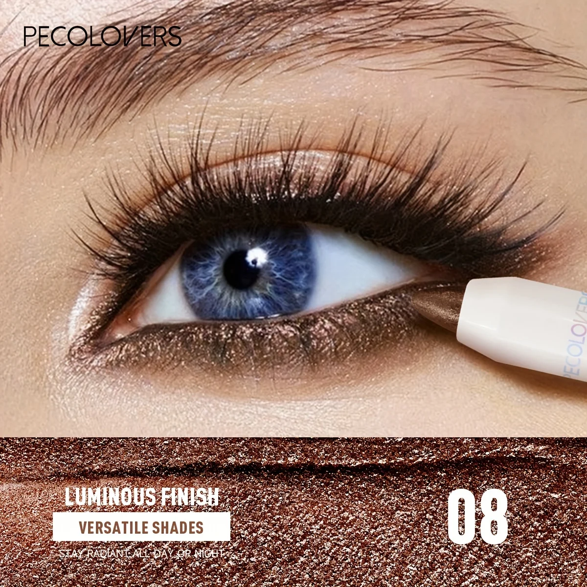 1PC Waterdichte Oogschaduw Sticks Langdurige Hoog Gepigmenteerde Shimmer Glitter En Mat Neutraal Bruin Oogschaduw Potlood Krijt