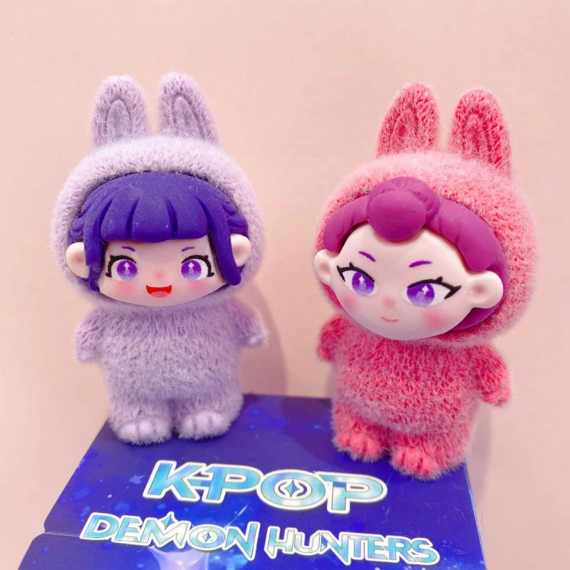 Anime KPop Devil Hunter Flocking Figure Doll Blind Box Kawaii Desktop Figurine Decor Mystery Boxs Figures Toy Kid Christmas Gift
