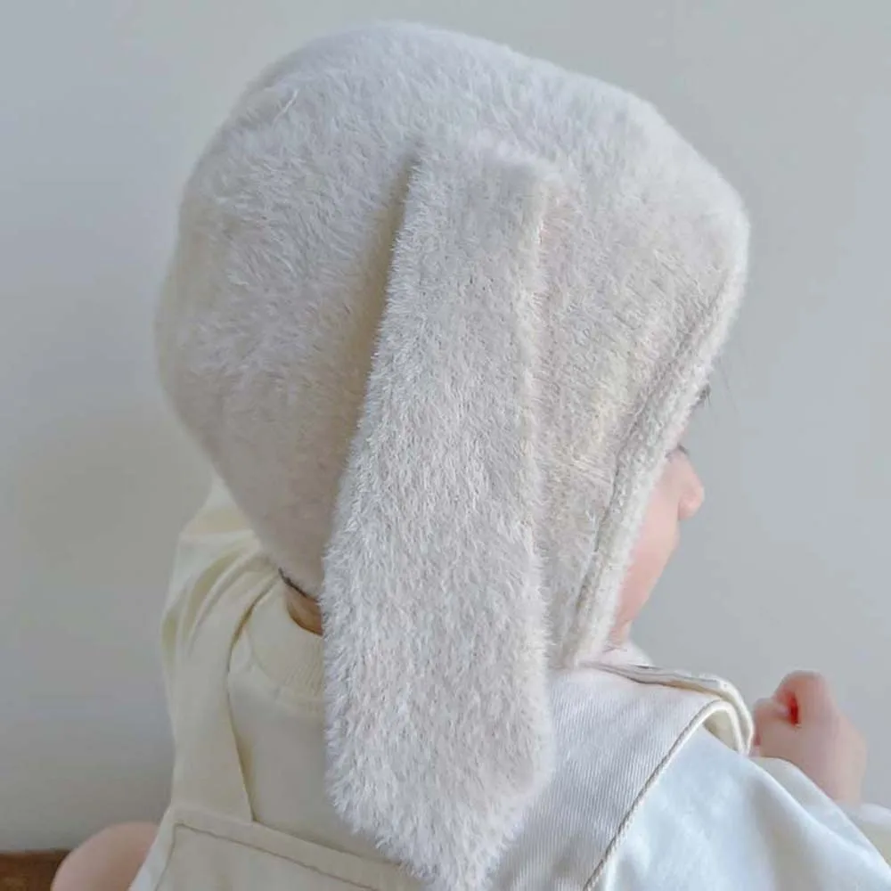 

Fashion Elastic Children Pullover Cap Solid Color Cartoon Kids Woolen Hat Trendy Soft Rabbit Ear Knitted Hat Winter