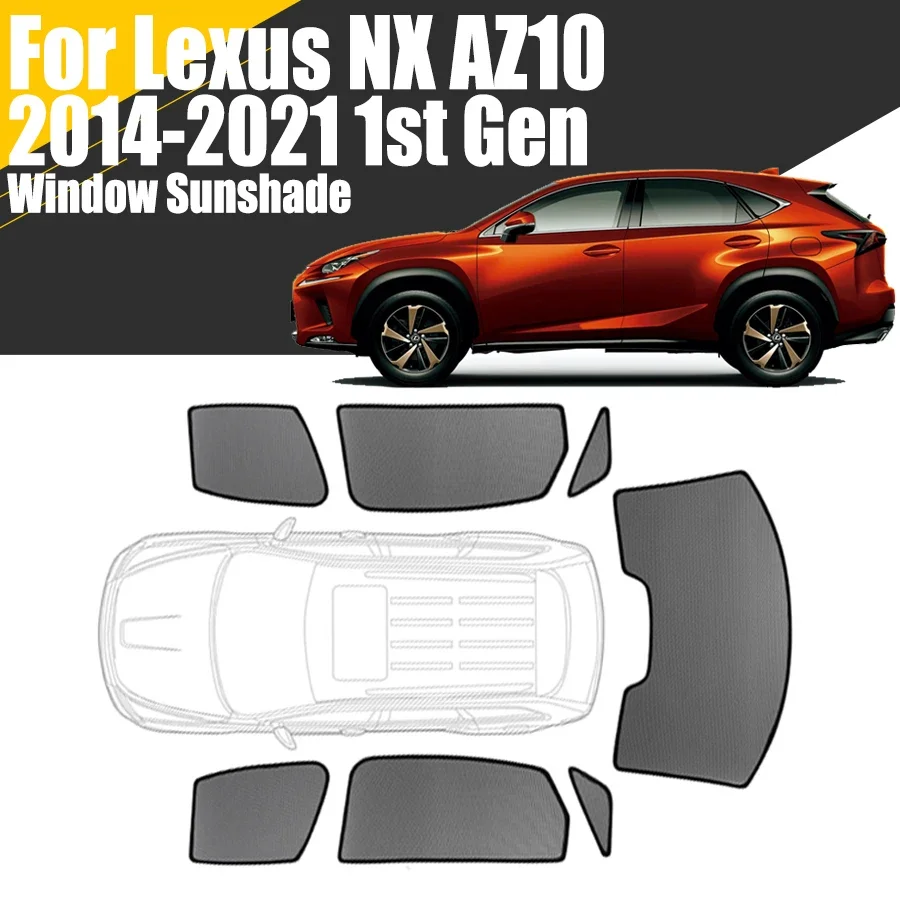 Custom Magnetic Car Window Sunshade For Lexus NX AZ10 2014  -  2021 NX300H NX300 1st Gen Curtain Mesh Front Windshield
