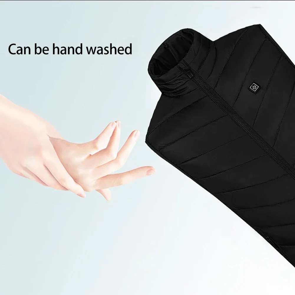 Chaleco calefactor eléctrico de 9 áreas, chaqueta con calefacción por Usb, chaleco cálido para exteriores, calentador corporal para hombres y mujeres, chalecos fríos y antifrío lavables para invierno