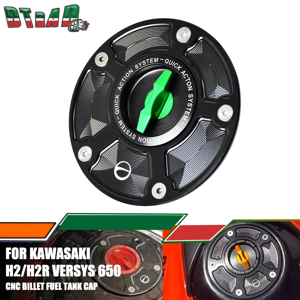 

For Kawasaki H2 H2R Versys 650 Vulcan S 650 Z125 PRO Z750 Z800 Z1000 Accessories Motorccyle CNC Fuel Tank Cap Gas Oil Tank Cover