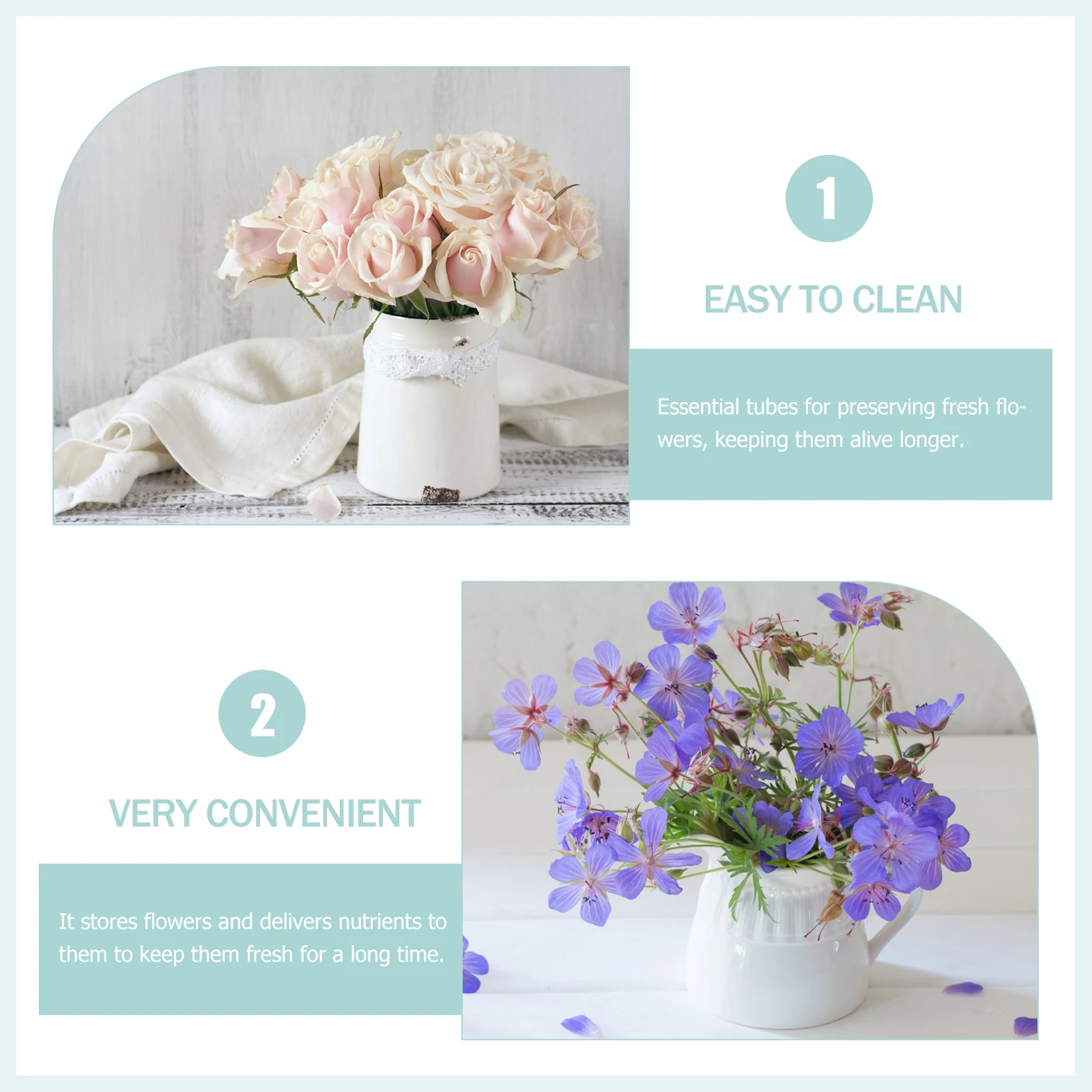 

200pcs Flower Preservation Tube Fresh Test Tubes Plants Cover Nutrition Vials PP Plastic Water Floral Storage Accessory