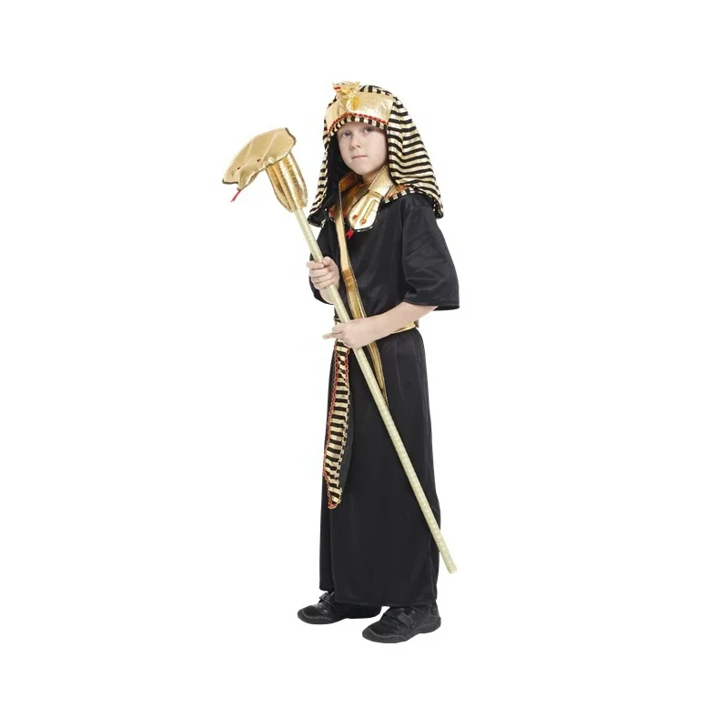 Kids Child Egypt Egyptian King Pharaoh Cosplay Costume for Boys Halloween Purim Carnival Party Mardi Gras Outfit Disfraces