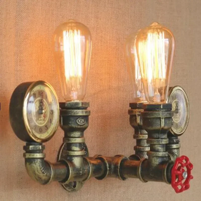 Tubo de água criativo lâmpada de parede do vintage luz led edison retro loft estilo industrial arandela luminárias arandela lampara pared