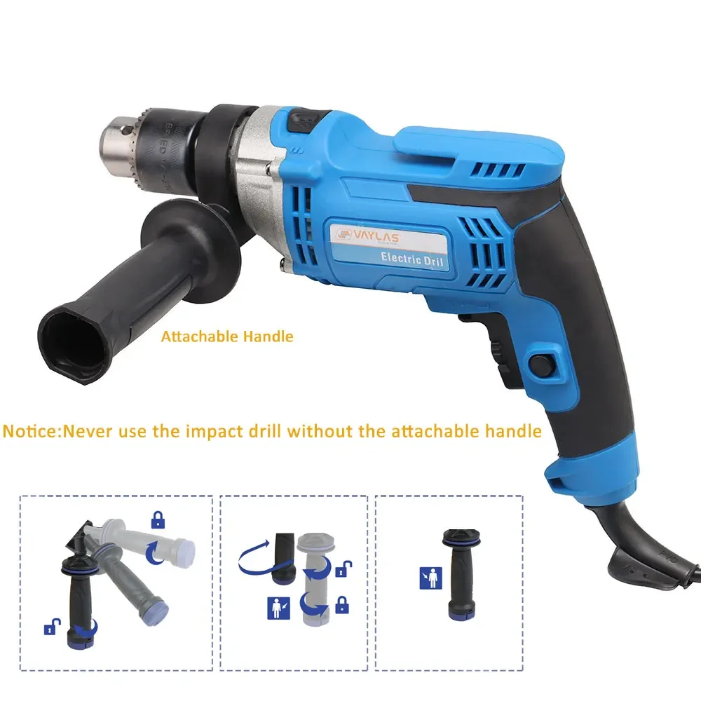 220V Impact Drill Corded Electric Screwdriver Industrial Grade Power Tool Hammer Drill