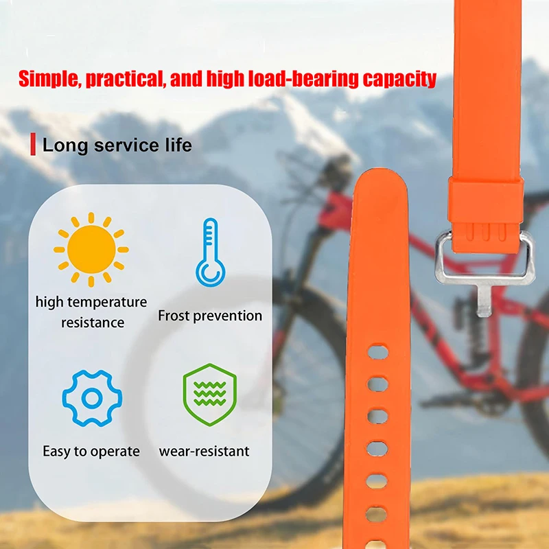 

Компактный дорожный прочный силиконовый ремень, завязанный в грузовой ремень для багажа для кемпинга и пешего туризма - фиксированный ремень для хранения ресниц с пряжкой