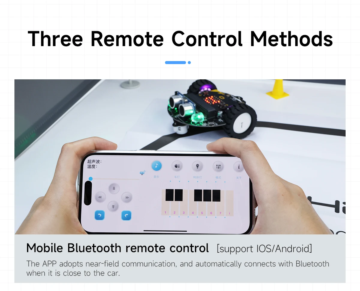 Yahboom Smart Robot Car Kit for BBC Micro:bit STEM Science Kits Coding Robots Microbit Car Handle Support MakeCode Programming