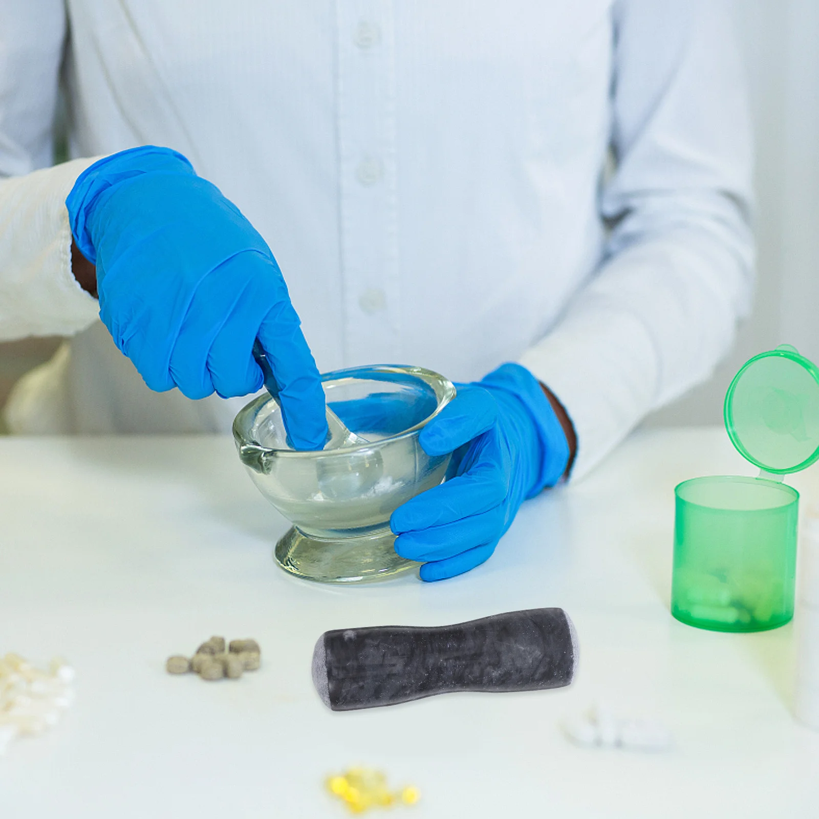 مدقة الحجر للمطبخ والمختبر تستخدم قضيب الطحن المحمول أداة مدقة هاون الحجر الطبيعي كسارة الطب الصيني