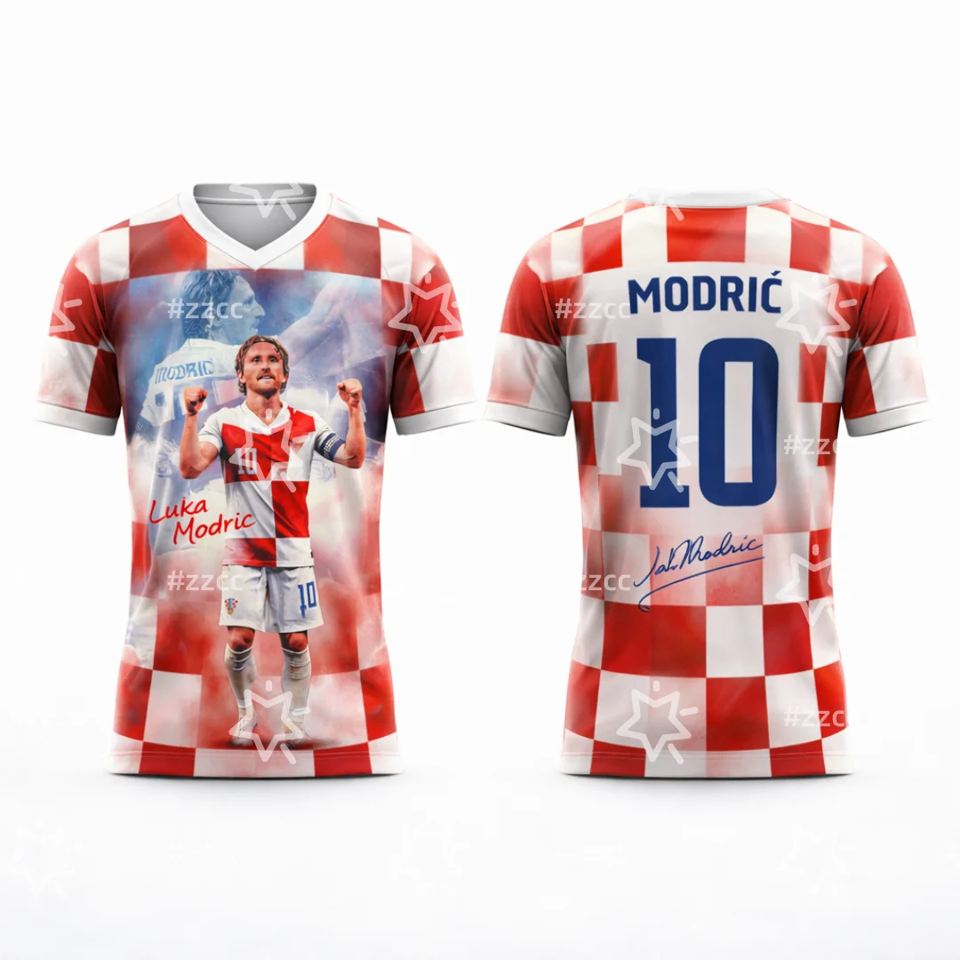2026 Luka Modrić Nr. 10 Fußballtrikot Match & Training Kit Sommer Sport Herren T-Shirt Kinderbekleidung Tee Y2k Damen ﻿ – Detail 4