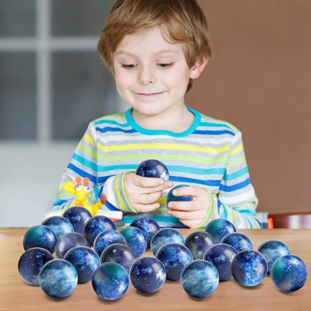 60Pcs Galaxy Stress Ball Bulk 2.5 Inch For Finger Exercise Galaxy Party Favor Gift Space Theme Foam Stress Ball