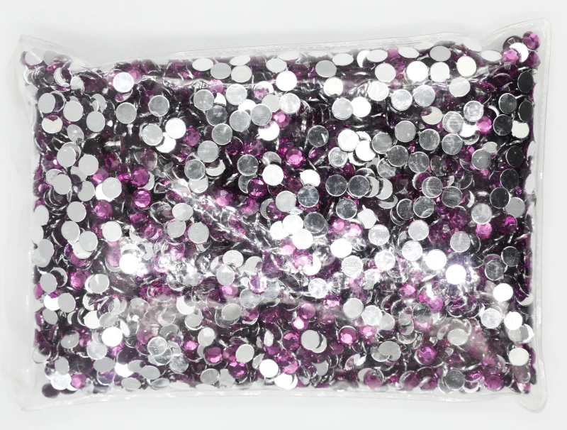 

Lt.grape Color 1.5~12mm Flat Back Round Acrylic Rhinestones Beads,3D Acrylic Resin Nail Art / Garment Decoration