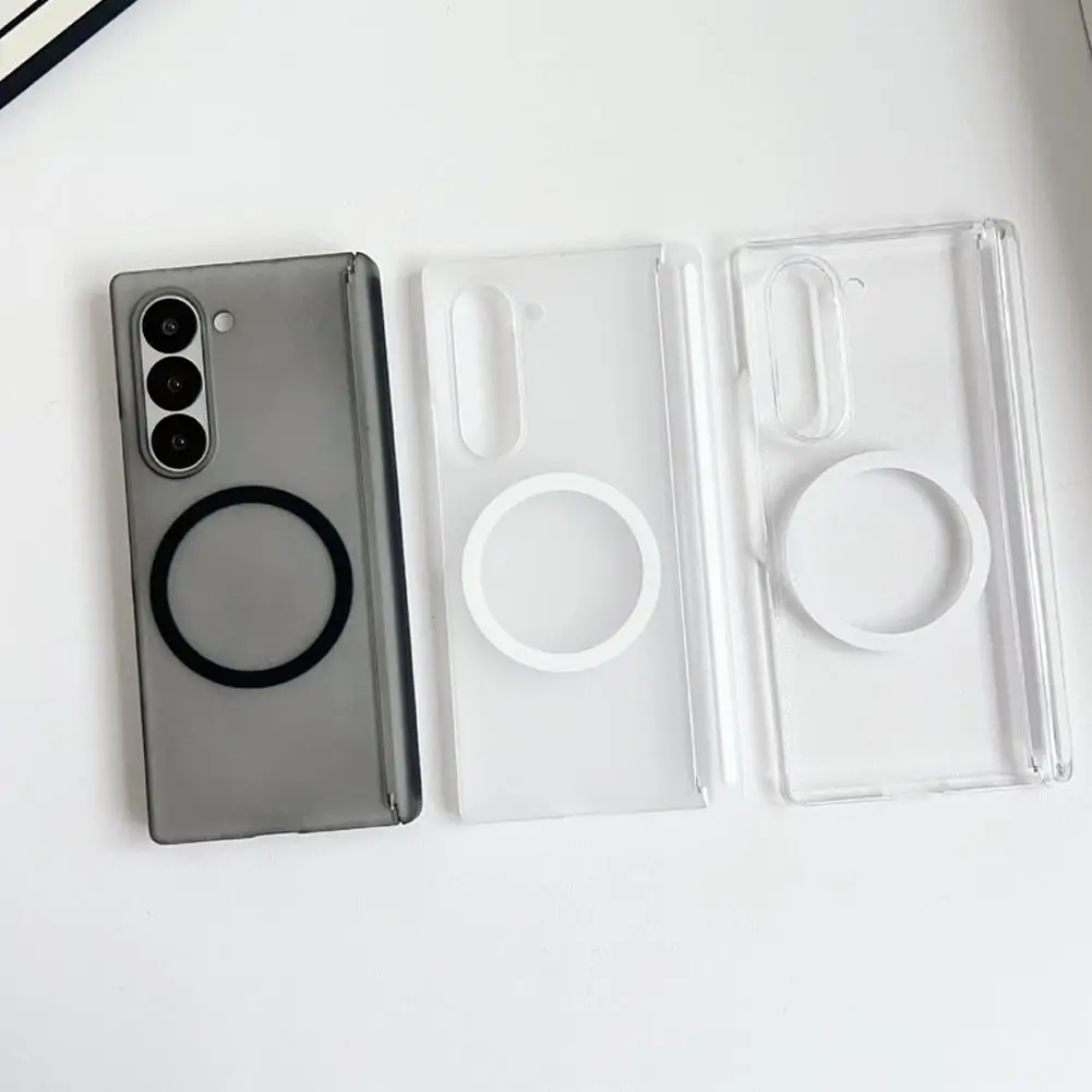 

ZFold 7 Cases Business Translucent Magnetic Phone Case For Samsung Galaxy Z Fold 7 Clear Hinge Protection Cover Bag G8R8