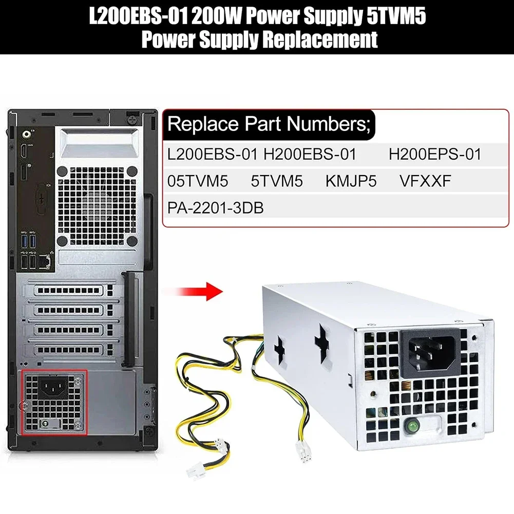 For Dell Desktops L200EBS-01 200W PSU High-efficiency Conversion 200W Power Supply Replacement Switching Power Supply
