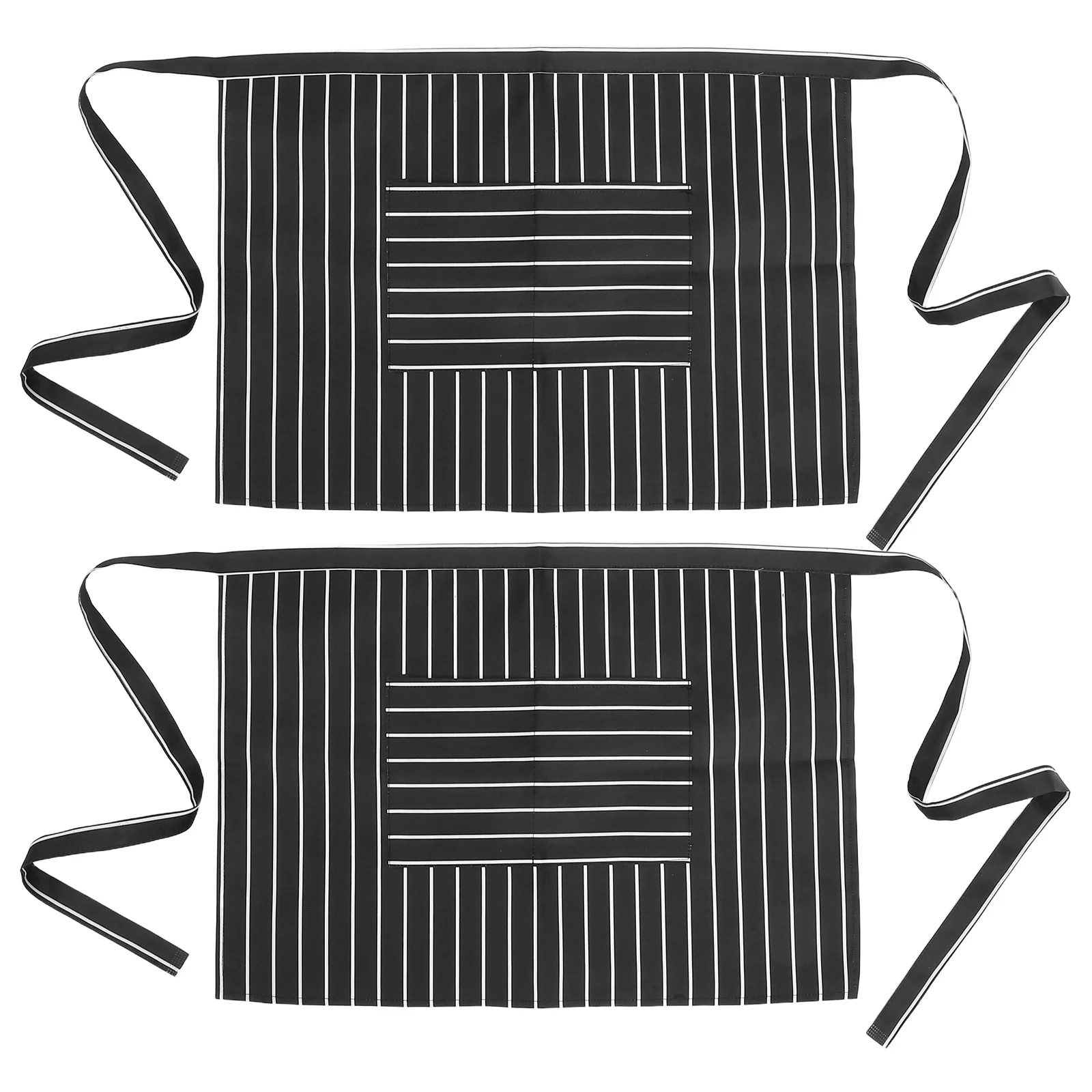

2 Pcs Waiter Work Apron for Men Adjustable Black Waiters Restaurants Bust Catering Chef Waist