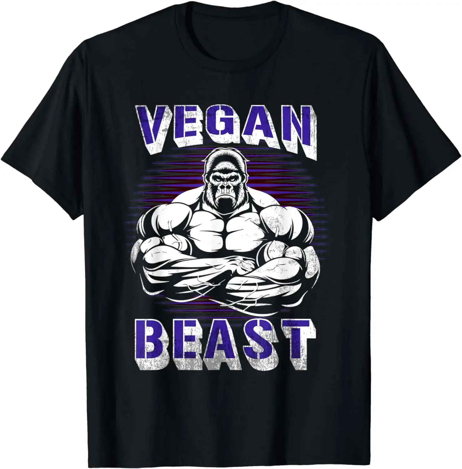 Vegan Beast Gym Shirt Fitness Gorilla Vegetarian Workout T-Shirt Unisex Style Shirts for Lady Men Clothing Streetwear Tshirt