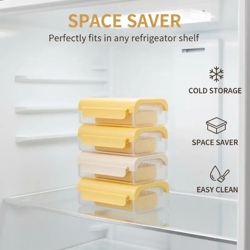 Storage Box Plastic Compartmentalized Fresh-keeping Storage Container Butter Cutting Refrigerator  Cheese Slice Cutter