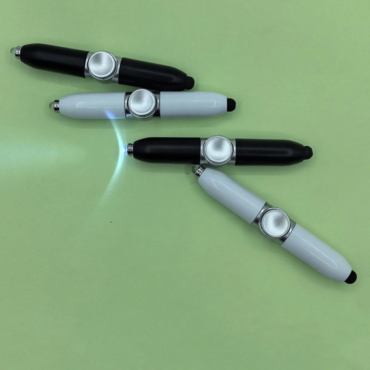 New Gyroscope Pens Finger Gyro Spinn Er Pen With Relief Led Ballpoint Spinner Pen Toy Light Adult Writing Pen Decompression Toys