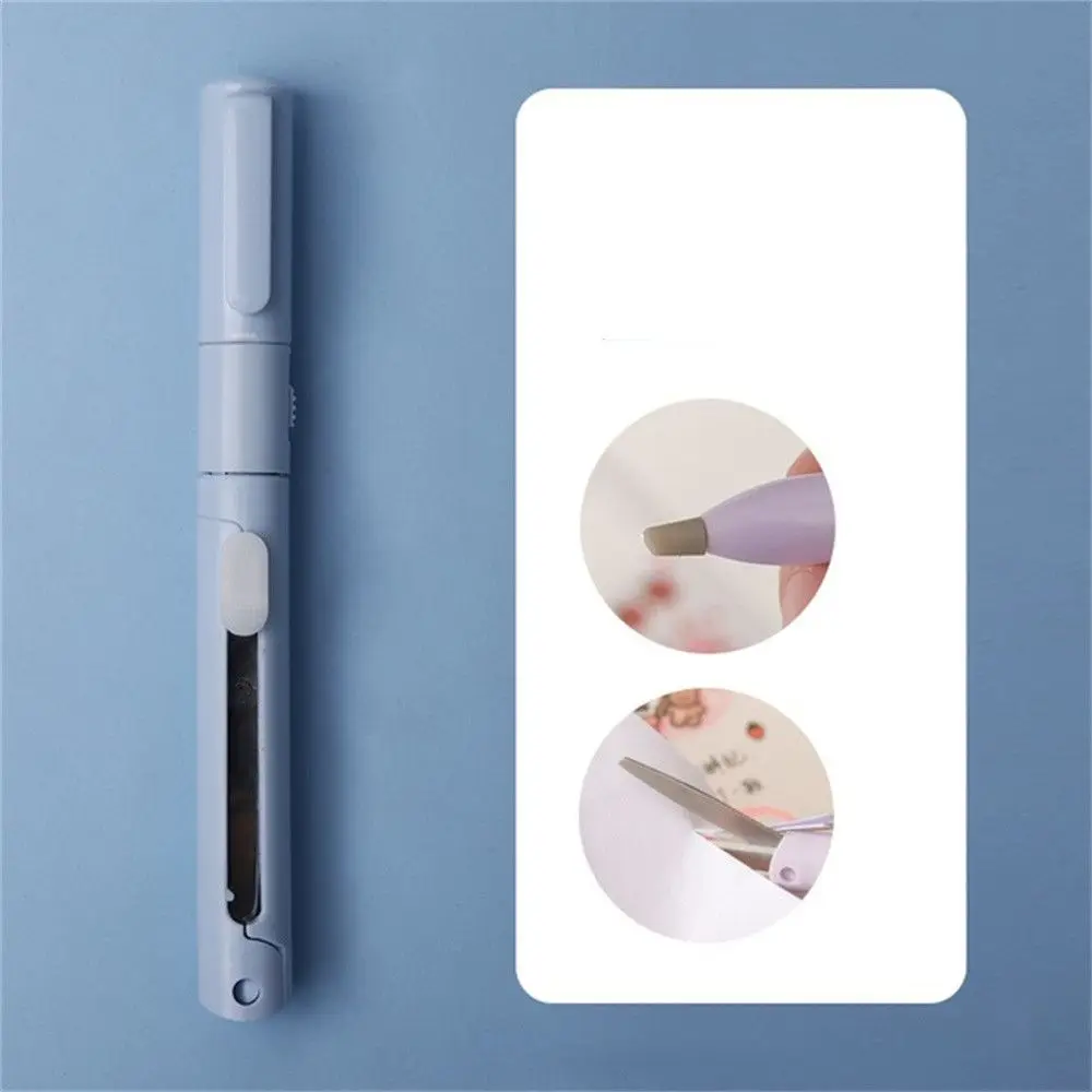 Craft Tools for Diary Portable Size Safe for Paper Work Precision Art Cutter Pen Cutter Sticker Cutter Folding Scissor