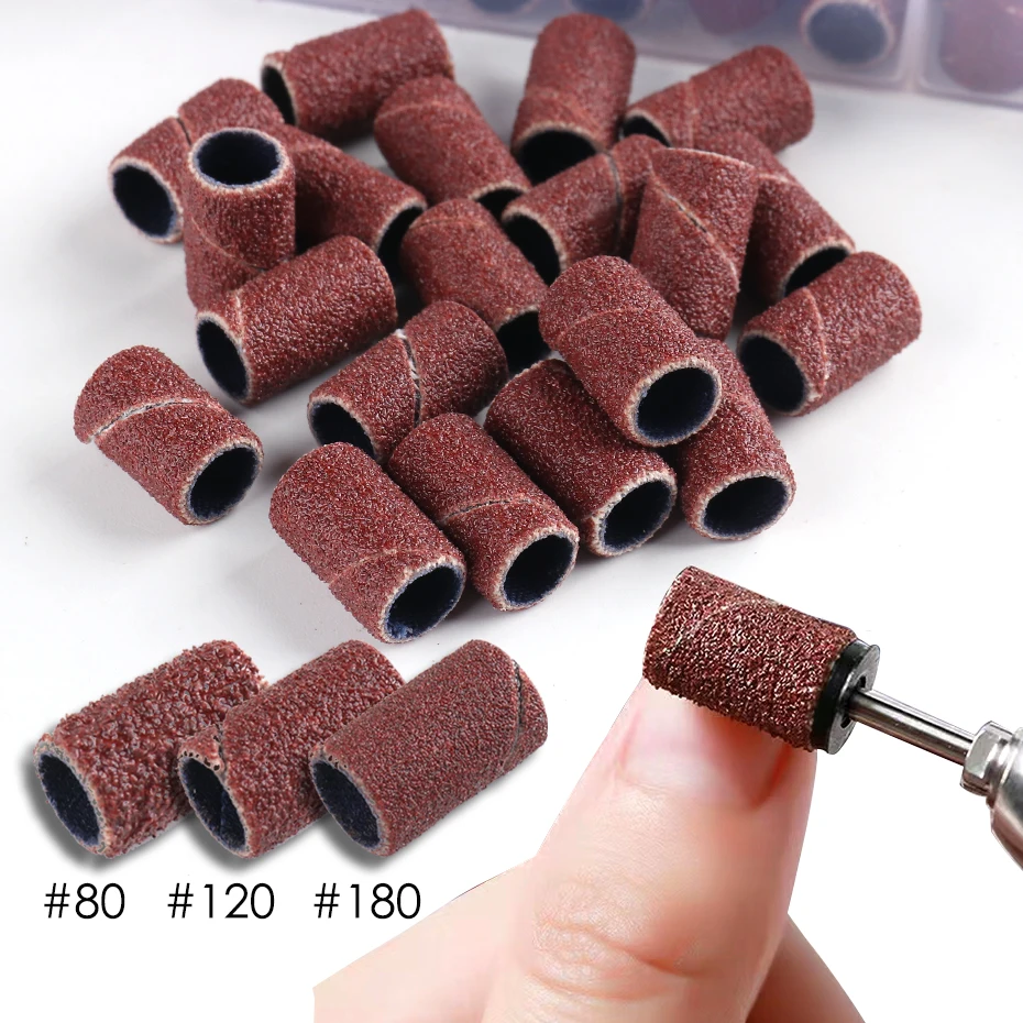 50Pcs Sanding Cap เล็บอุปกรณ์เสริมและเครื่องมือบดเครื่องตัดเจาะเล็บไฟฟ้าเครื่องเจล Remover ND261