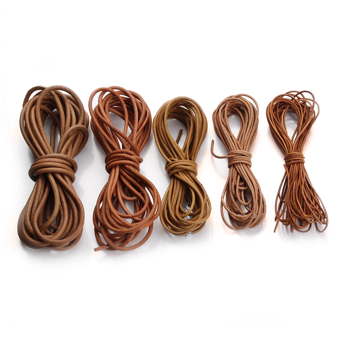 2-5meters 1/1.5/ 2/ 2.5/3/4mm Retro Style Leather Cords Round Thong Rope For Jewelry Making DIY Leather Bracelet Necklace String