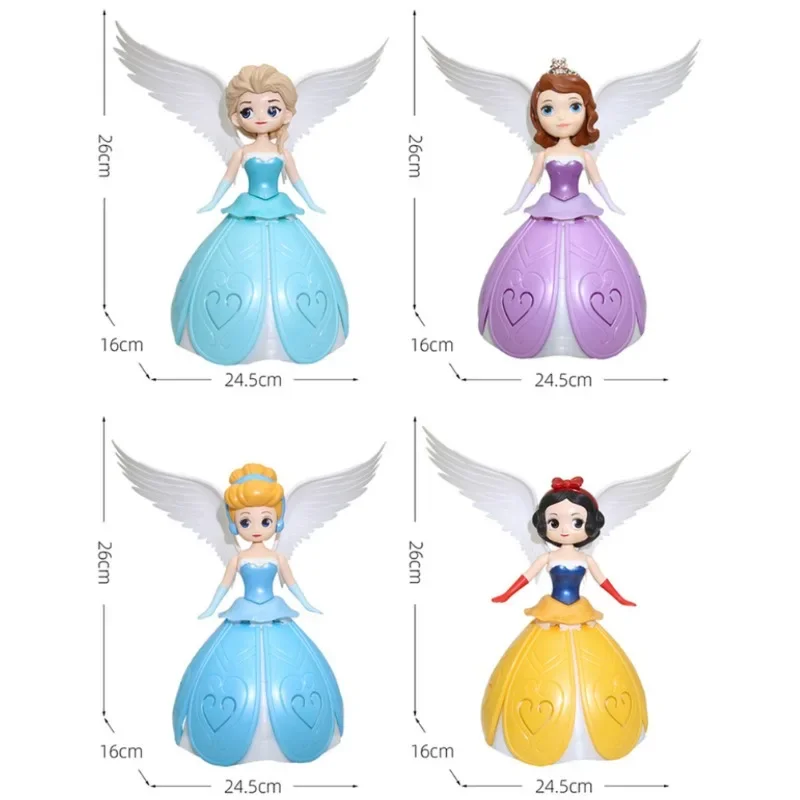 Disney Frozen Elsa Anna Królewna Śnieżka Sofia Księżniczka Taniec Robot z lampką nocną Muzyka Świecąca zabawka Dekoracja tortu Zabawki dla dzieci