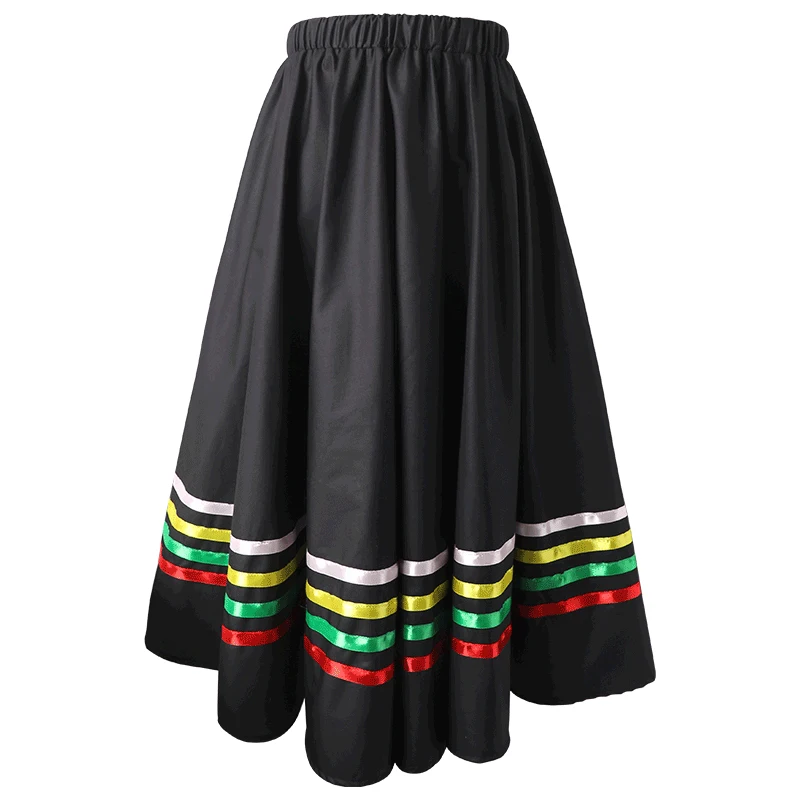 Women Pull on Ballet Skirt Black Character Skirt Elastic Waistband Dance Skirt Stage Performance Skirt Dancing Costume for Adult